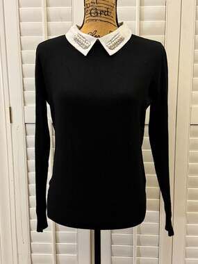 Milano Embelished Collar Pullover Sweater